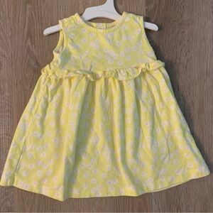 Carter's Girl's Size 12 Months Yellow Sundress With White & Pink Flowers